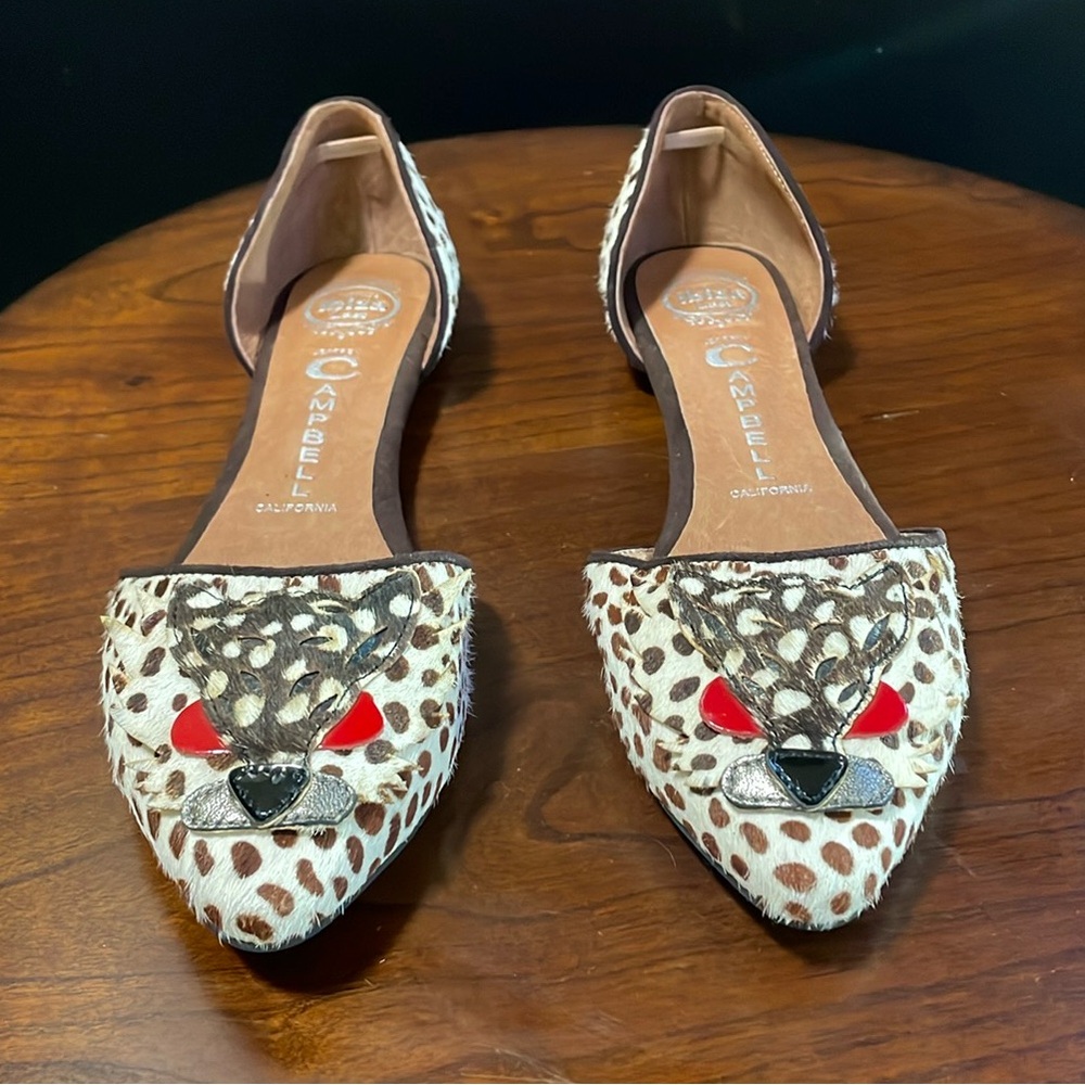 JEFFREY CAMPBELL Face-Jacob Leopard Pony Hair D’Orsay Ballet Flats EUC 7.5 - Picture 3 of 10